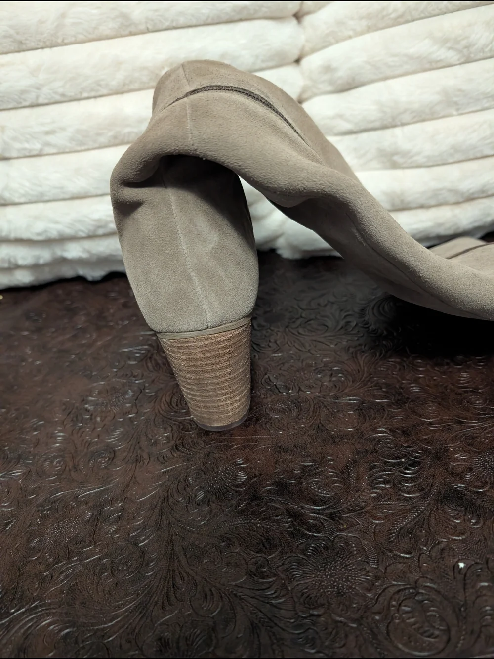 Not Rated Taupe Over-the-Knee Suede Block Heel Boots